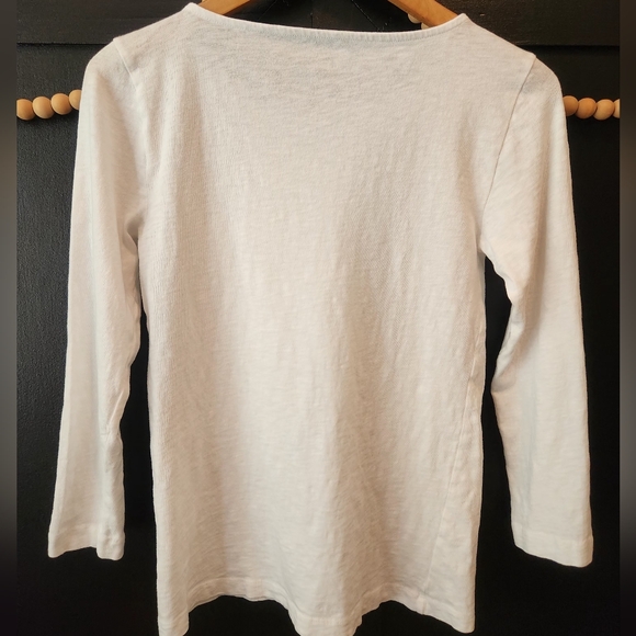 Women's J. Crew White Long Sleeve Painter Tee - Picture 4 of 5